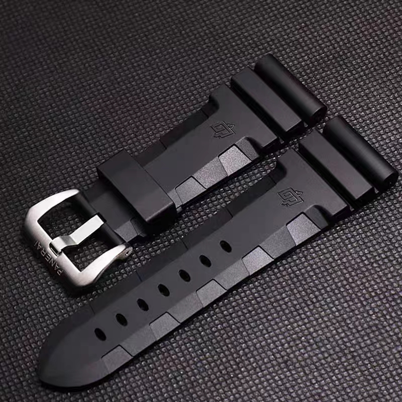 Top Rubber Watch Strap For Panerai Watches PAM111/441/1209, 24/26mm Aftermarket Watch Parts 