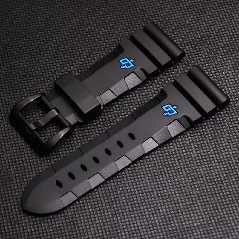 Top Rubber Watch Strap For Panerai Watches PAM111/441/1209, 24/26mm Aftermarket Watch Parts 