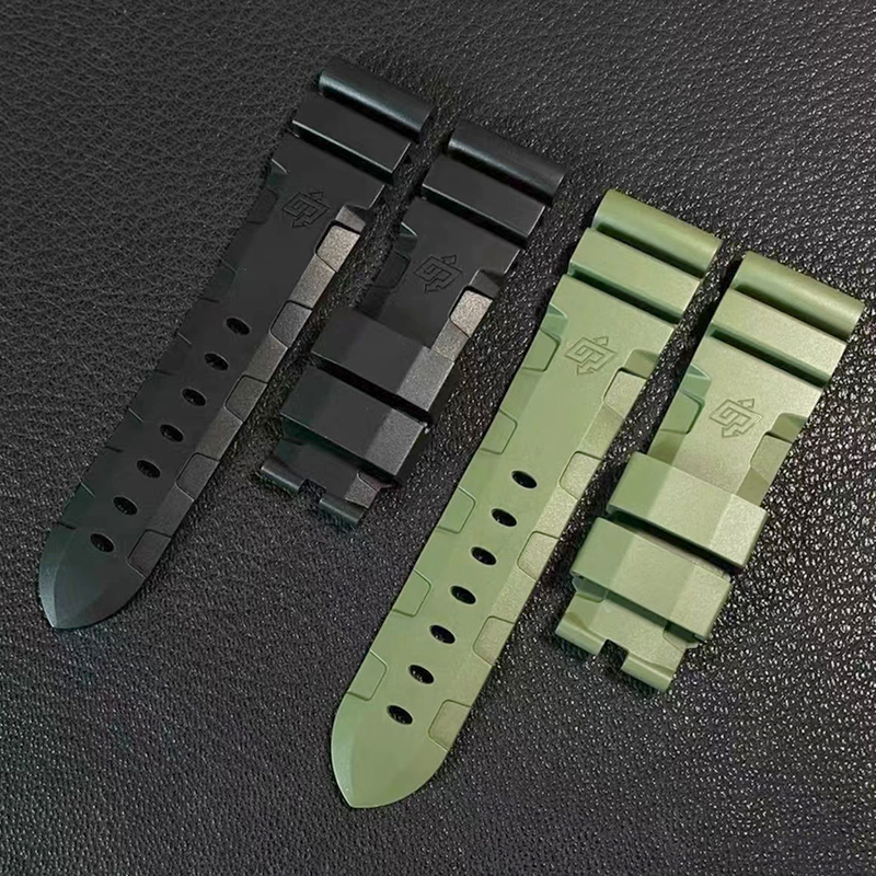 Top Rubber Watch Strap For Panerai Watches PAM111/441/1209, 24/26mm Aftermarket Watch Parts 