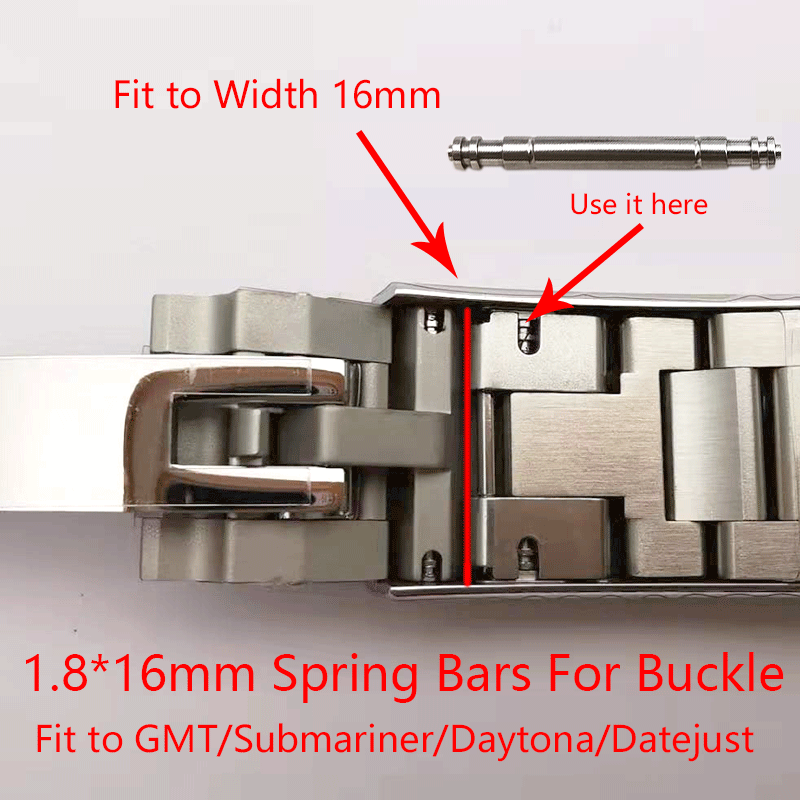 Spring Bar Less Watch 316L Stainless Steel Watch Clasp Spring Bars 1.8x16mm For Rolex ...