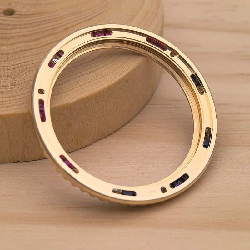 18K Solid Gold Watch Bezel With Diamonds Setting For Rolex GMT Master 116718 Pepsi Aftermarket Watch Parts 18K Solid Gold Watch Bezel With Diamonds Setting For Rolex GMT Master 116718 Pepsi Aftermarket Watch Parts