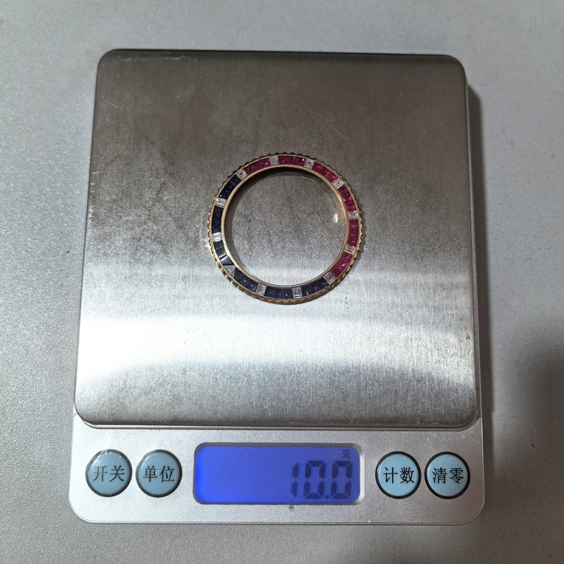 18K Solid Gold Watch Bezel With Diamonds Setting For Rolex GMT Master 116718 Pepsi Aftermarket Watch Parts 18K Solid Gold Watch Bezel With Diamonds Setting For Rolex GMT Master 116718 Pepsi Aftermarket Watch Parts
