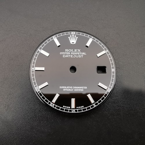 Black Watch Dial For 36mm Rolex Datejust 116234 Fits to 3135 Movement Aftermarket Watch Parts 