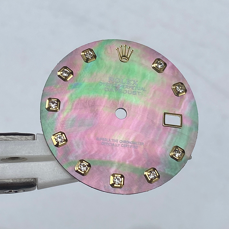 Black Mother of Pearl Watch Dial For 36mm Rolex Datejust Cal.3135 Movement Aftermarket Watch Parts