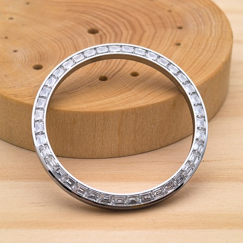 Custom Watch Bezel with Baguette Diamonds Setting For Rolex 40mm Day Date 228238 Watch Refitting Replacement Watch Parts 