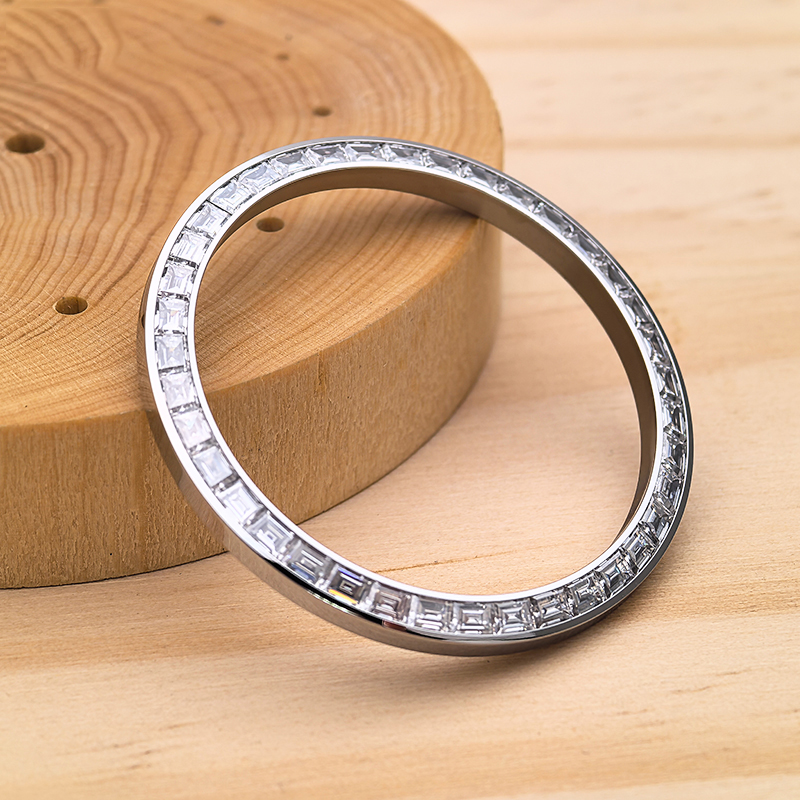 Custom Watch Bezel with Baguette Diamonds Setting For Rolex 40mm Day Date 228238 Watch Refitting Replacement Watch Parts Custom Watch Bezel with Baguette Diamonds Setting For Rolex 40mm Day Date 228238 Watch Refitting Replacement Watch Parts