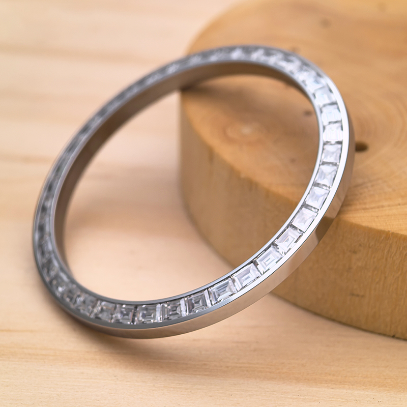 Custom Watch Bezel with Baguette Diamonds Setting For Rolex 40mm Day Date 228238 Watch Refitting Replacement Watch Parts Custom Watch Bezel with Baguette Diamonds Setting For Rolex 40mm Day Date 228238 Watch Refitting Replacement Watch Parts