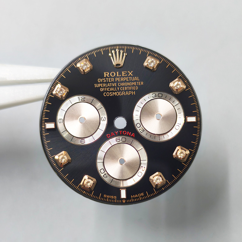 Rose Gold Index Watch Dial For Rolex Daytona 126515 Cal.4131 Movement Aftermarket Watch Parts 