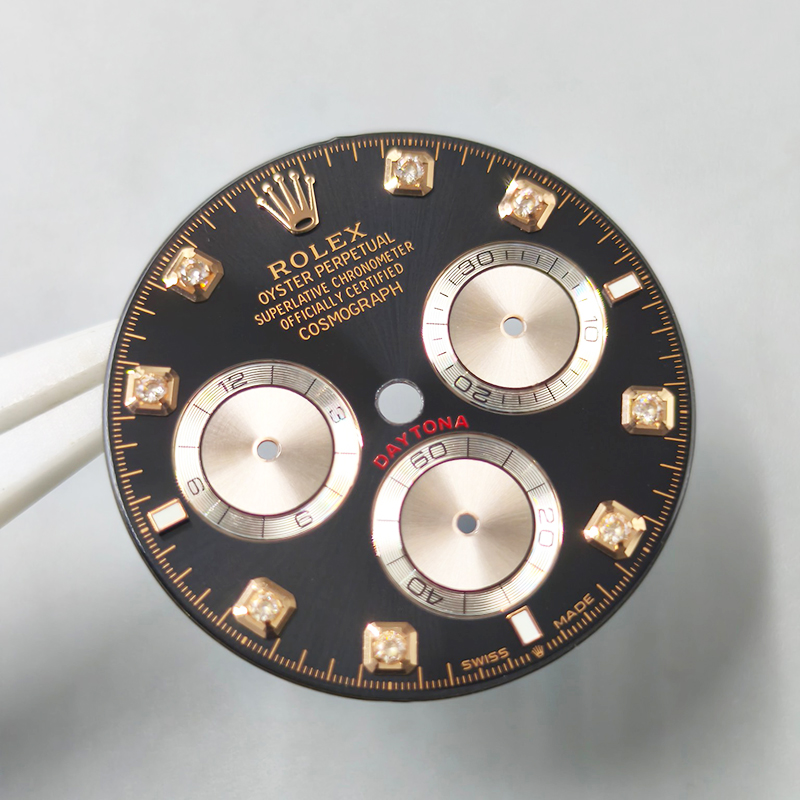 Rose Gold Index Watch Dial For Rolex Daytona 126515 Cal.4131 Movement Aftermarket Watch Parts 