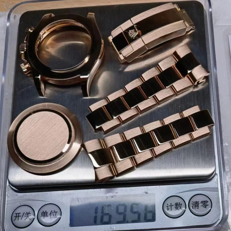 Customized 18K Solid Gold Watch Case and Bracelet For Rolex Daytona Cal.4130 Movement Aftermarket Watch Parts