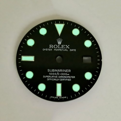 Green Luminous Watch Dial For Vintage Rolex Submariner 16610LV Fit Cal. 3135 Movement Aftermarket Watch Accessories Timepieces 