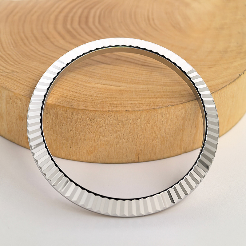 904L Fluted Watch Bezel White Gold Plated For 41mm Rolex Datejust 126300, 126334 Aftermarket Watch Parts