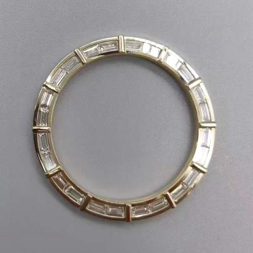 Customized 18K Solid Gold Watch Bezel with Moissanite For Rolex Daytona 116508 Aftermarket Watch Parts 