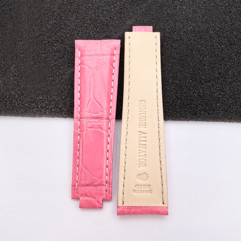 Pink Alligator Crocodile Watch Strap For Rolex Daytona 126518 Cal.4131 Watch Refitting Watch Parts