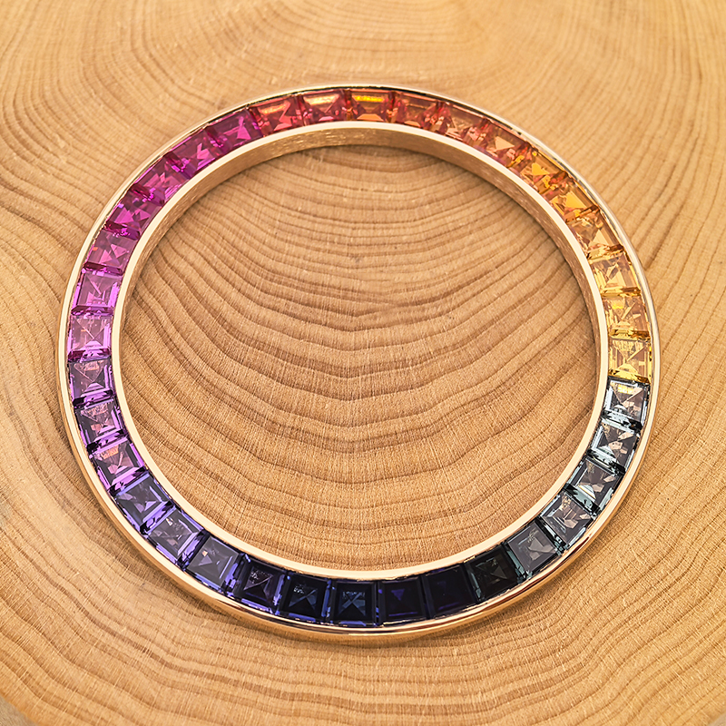 18K Solid Gold Rainbow Watch Bezel With Diamonds Setting For Rolex Daytona 116595 RBOW Watch Remould Watch Parts 18K Solid Gold Rainbow Watch Bezel With Diamonds Setting For Rolex Daytona 116595 RBOW Watch Remould Watch Parts