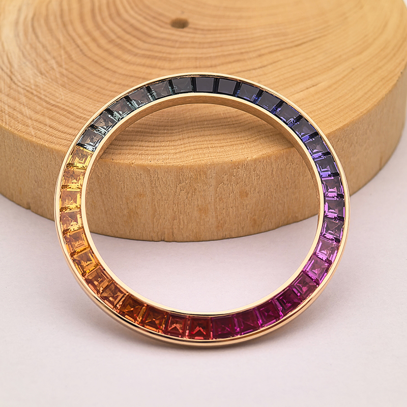 18K Solid Gold Rainbow Watch Bezel With Diamonds Setting For Rolex Daytona 116595 RBOW Watch Remould Watch Parts 18K Solid Gold Rainbow Watch Bezel With Diamonds Setting For Rolex Daytona 116595 RBOW Watch Remould Watch Parts