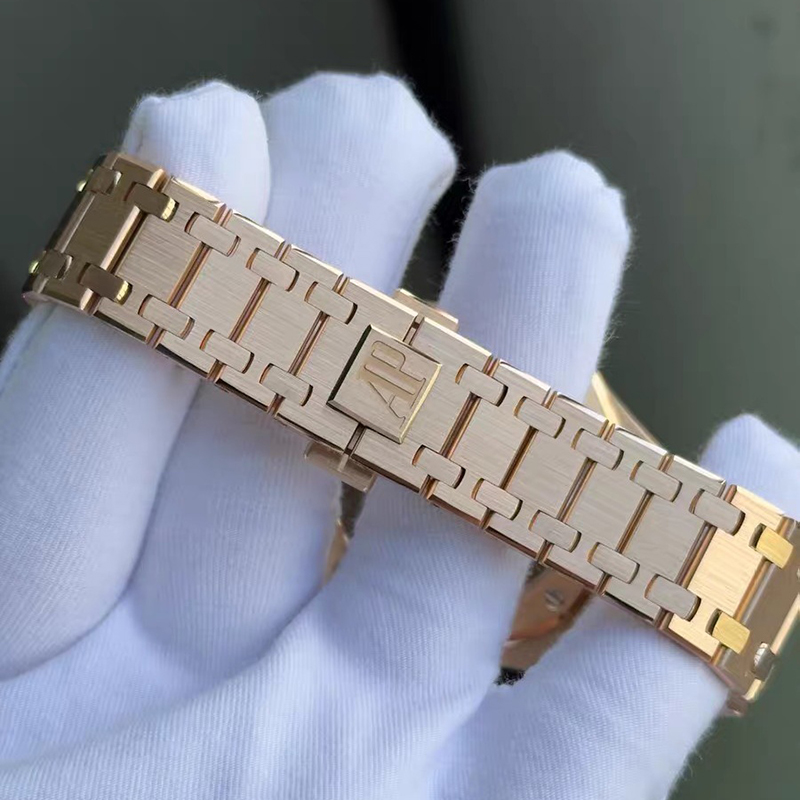 CNC Customized 18K Solid Rose Gold Watch Case and Bracelet For AP 15202or Fit Cal.2121 Movement Luxury Watch Parts CNC Customized 18K Solid Rose Gold Watch Case and Bracelet For AP 15202or Fit Cal.2121 Movement Luxury Watch Parts