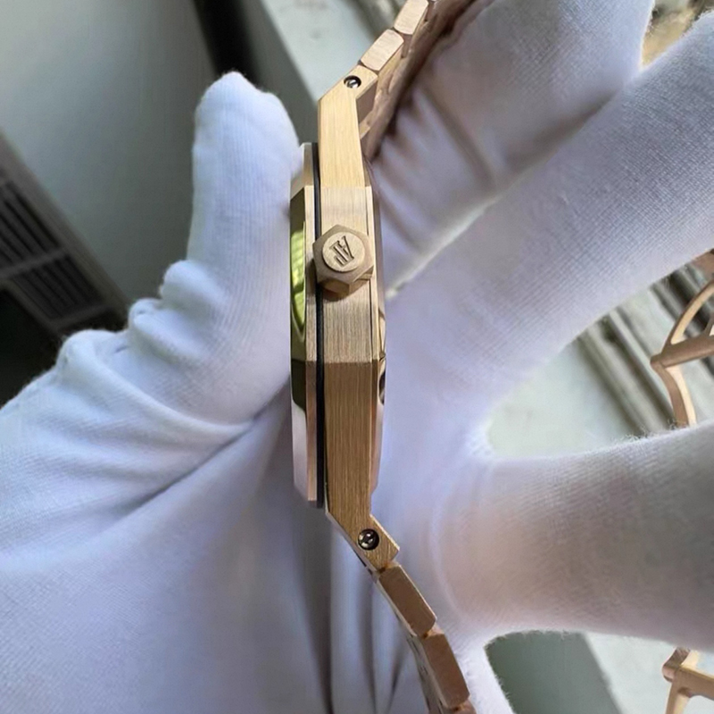 CNC Customized 18K Solid Rose Gold Watch Case and Bracelet For AP 15202or Fit Cal.2121 Movement Luxury Watch Parts CNC Customized 18K Solid Rose Gold Watch Case and Bracelet For AP 15202or Fit Cal.2121 Movement Luxury Watch Parts