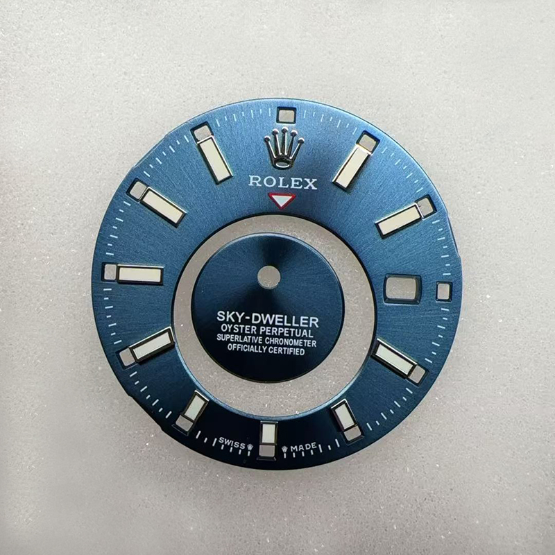 Blue Watch Dial For Rolex Sky-Dweller 336934 Watches Fit 9002 Movement Aftermarket Watch Parts 