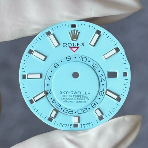 Tiffany Blue Watch Dial For Rolex Sky-Dweller 336934 Watches Fit 9002 Movement Aftermarket Watch Parts 