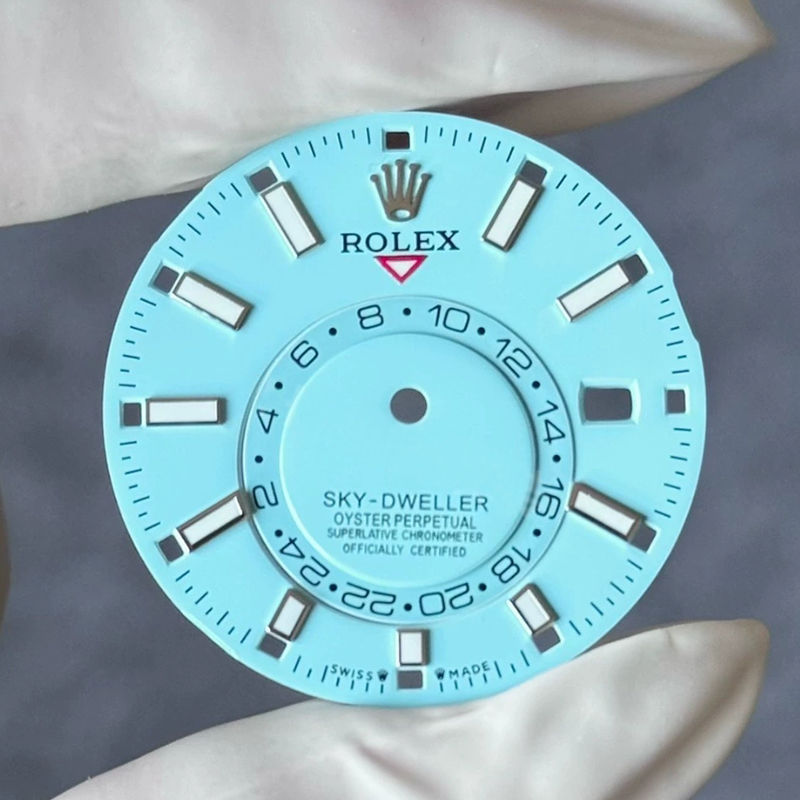 Tiffany Blue Watch Dial For Rolex Sky-Dweller 336934 Watches Fit 9002 Movement Aftermarket Watch Parts Tiffany Blue Watch Dial For Rolex Sky-Dweller 336934 Watches Fit 9002 Movement Aftermarket Watch Parts