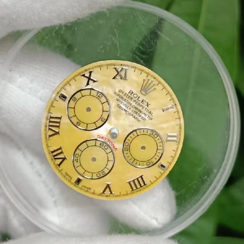 Yellow Gold Mother of Pearl Watch Dial For Rolex Daytona Watches Fit 4130 Movement Aftermarket Watch Parts 